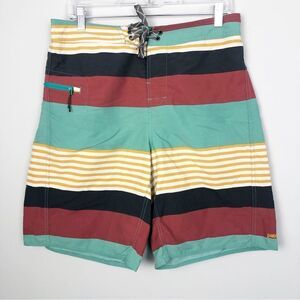 PATAGONIA | Wavefarer Striped Board Shorts Tie Front Men’s Size 32